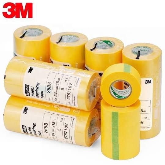 

New Masking Tape 3M 2688 Detailing Washi Isolasi Lakban Kertas Auto Ori