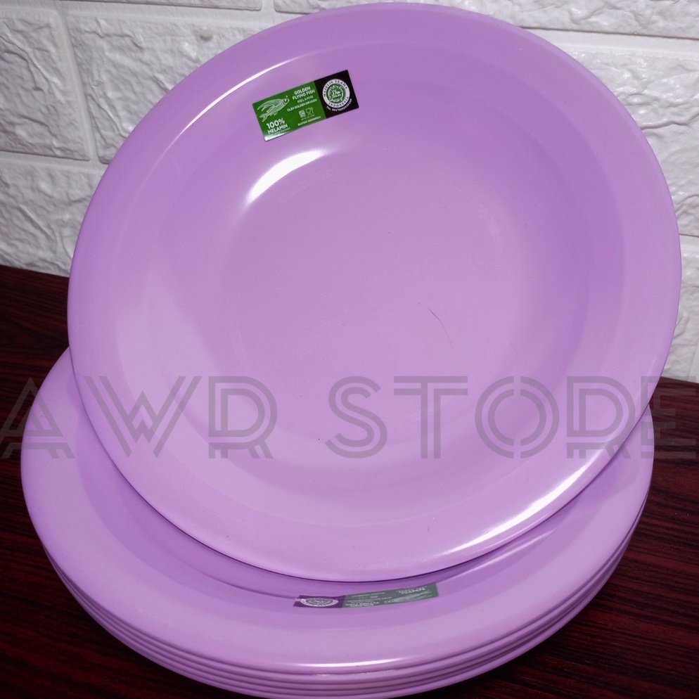 MENARIK. 12 PCS PIRING MAKAN MELAMIN ASLI GOLDEN DRAGON ORI BAHAN MELAMIN ASLI 9 INCH TERLARI