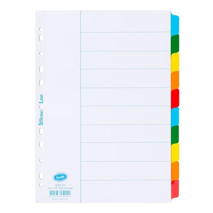 

New Bantex Strongline Divider A4 10 Pages (Plain Tabs) #6250