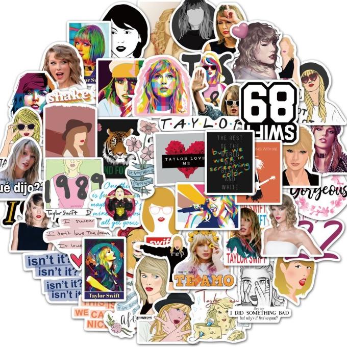 

6,6 50 Pcs Stiker Taylor Swift Idol Singer Sticker Waterproof