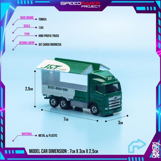 Diecast Custom HINO Profia J&T Express Cargo Miniatur Truk Box 64