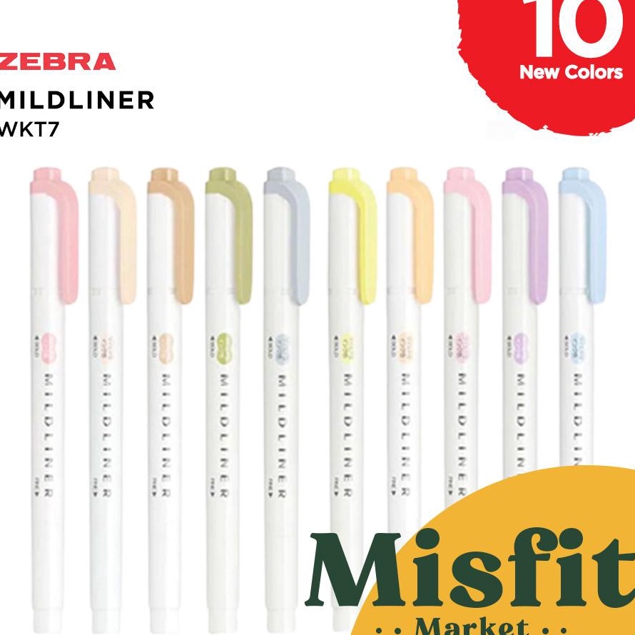 

♚ MCMXLV 31710 ZEBRA MILDLINER WKT7 Double-Sided Highlighter - Fine / Bold Mild liner Terbaru ♟