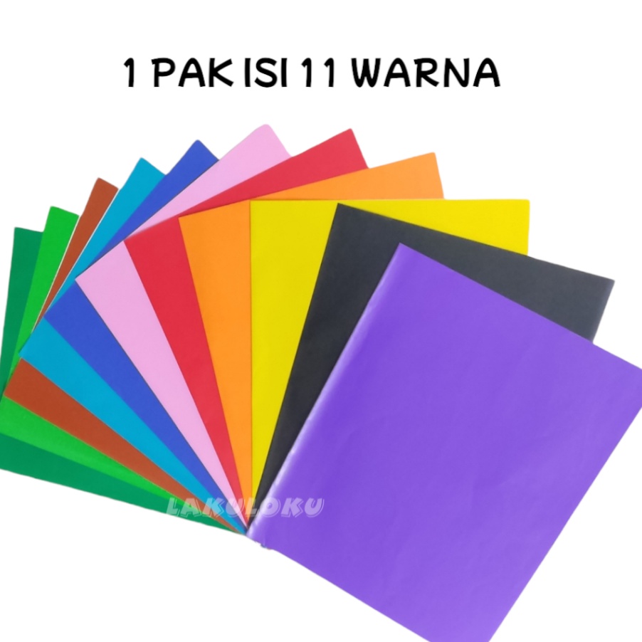 

ｸ XII 3778 Sampul Kertas Sukung Potongan Ukuran Buku Tulis A5 / Quarto 1 Pak isi 11 lembar (11 warna campur) >XG34448<