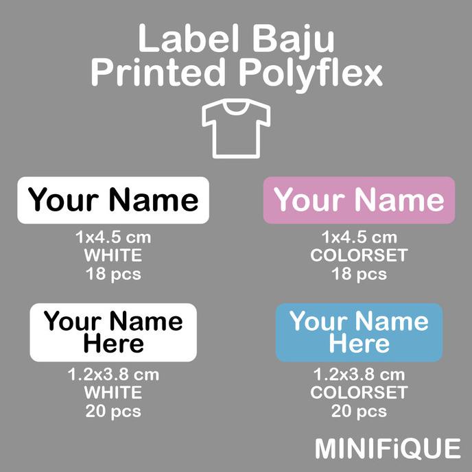 

Sale Stiker Label Baju Printed Polyflex Iron On