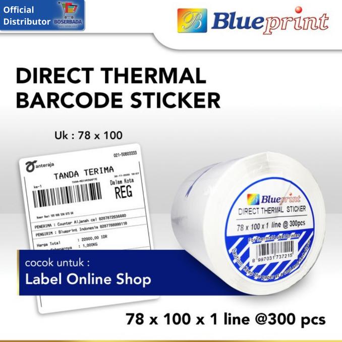 

Sale Blueprint - Direct Thermal Sticker / Label Stiker 78X100 Mm - 300Pcs
