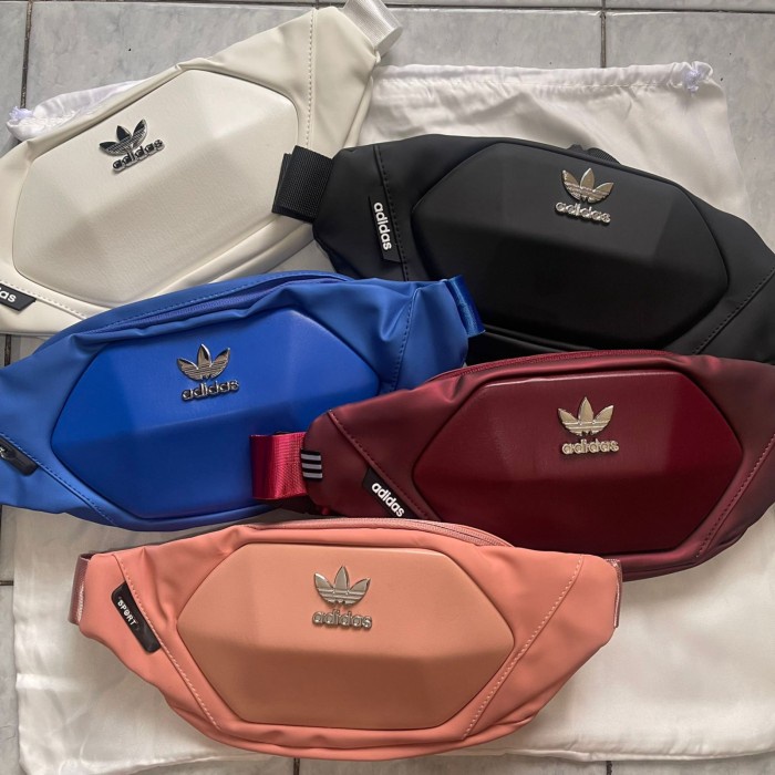 Murah Waistbag Pria Adidas Diamond Leather Premium Import Original