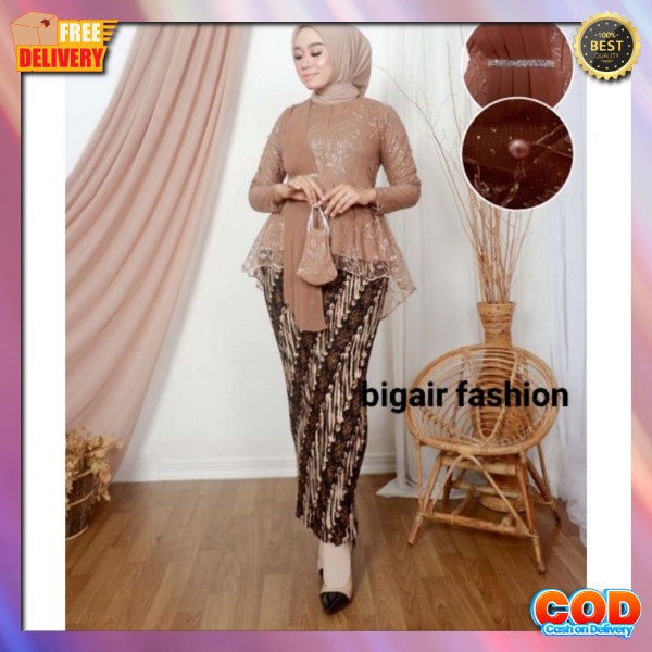 Kebaya Allsize Sampai Jumbo Stelan Kbaya Set Rok Ootd Moderen Wanset Kebaya Premium Plus Bawahan Per