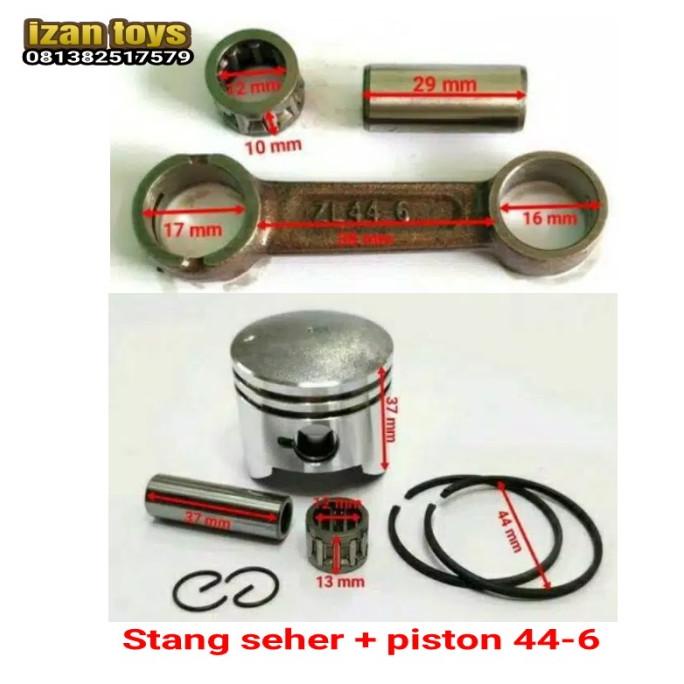 Paket Stang Seher Dan Piston 44-6/Motor Mini Trail/Mini Gp 50Cc Original