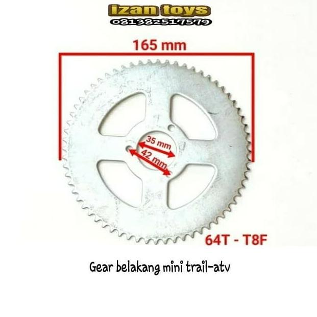 Gear Belakang Mini Trail-Mini Atv/Gear Mini Trail T8F 64T Original