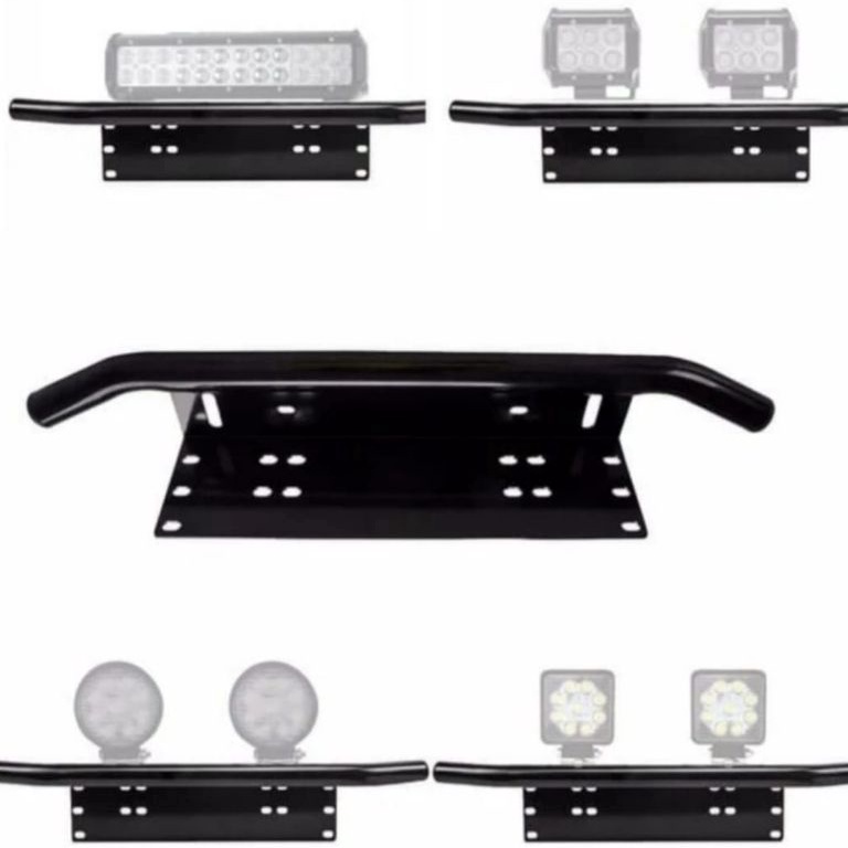 Terpercaya.. Dudukan lampu led sorot tembak tatakan breket bumper plat nomor mobil tanduk-tipis