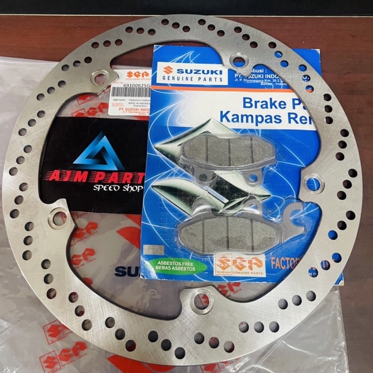 Terlaris.. Piringan cakram depan + kampas rem satria fu 150 shogun sp 125 ori