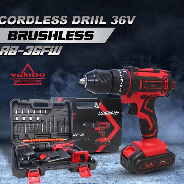 STOK TERBATAS. BISA KIRIM SELURUH NUSANTARA  JLD 36V 12V-SET Bor Obeng Bor Baterai 12 Volt Cordless 