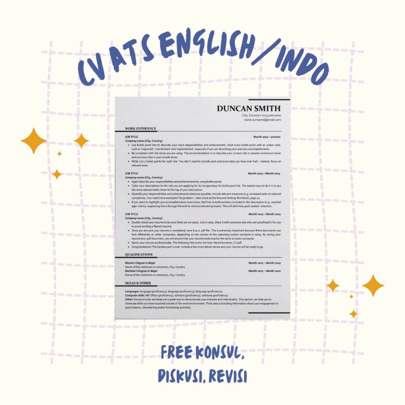 JASA CV ATS BAHASA INGGRIS/INDO