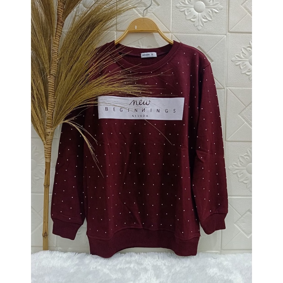 SALE TERBATAS!. Sweater Nevada Motif || Sweater Nevada POLKADOT || Sweater Wanita Lengan Panjang || 