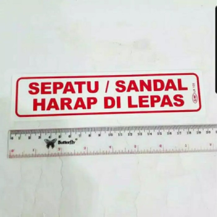 

stiker vinyl sepatu sandal harap dilepas 30x10