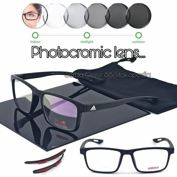 Frame Kacamata Pria Sport Lensa Anti Radiasi Photocromic Original