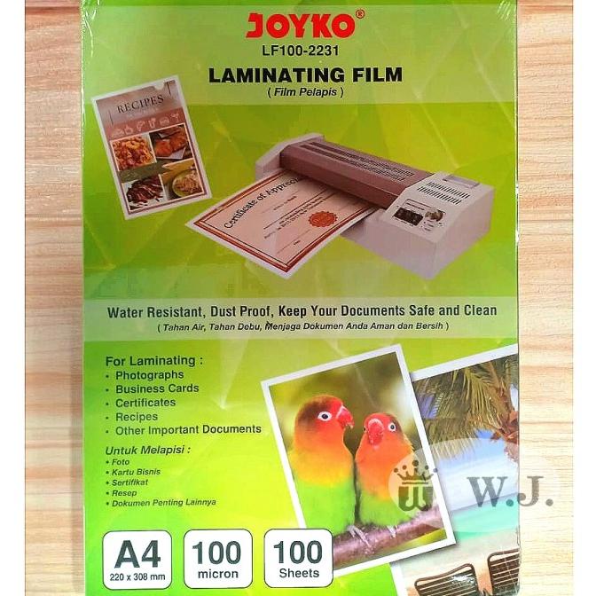 

Plastik Laminating Joyko A4 (22 x 30.8 cm).