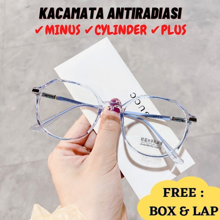 Best Seller Kacamata Wanita/Lensa Photocromic/Kacamata Minus Antiradiasi [Brt2053]