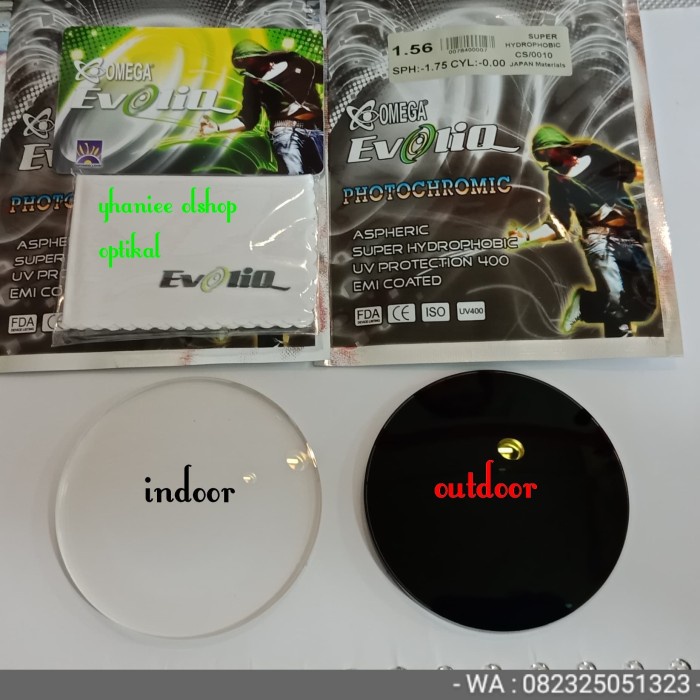 Best Seller Lensa Minus Photocromic Evoliq Original Hitam Pekat