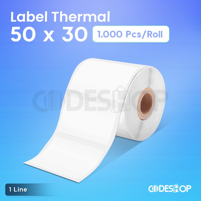 

LABEL BARCODE 50x30 MM BAHAN THERMAL ISI 1000PCS 50 X 30
