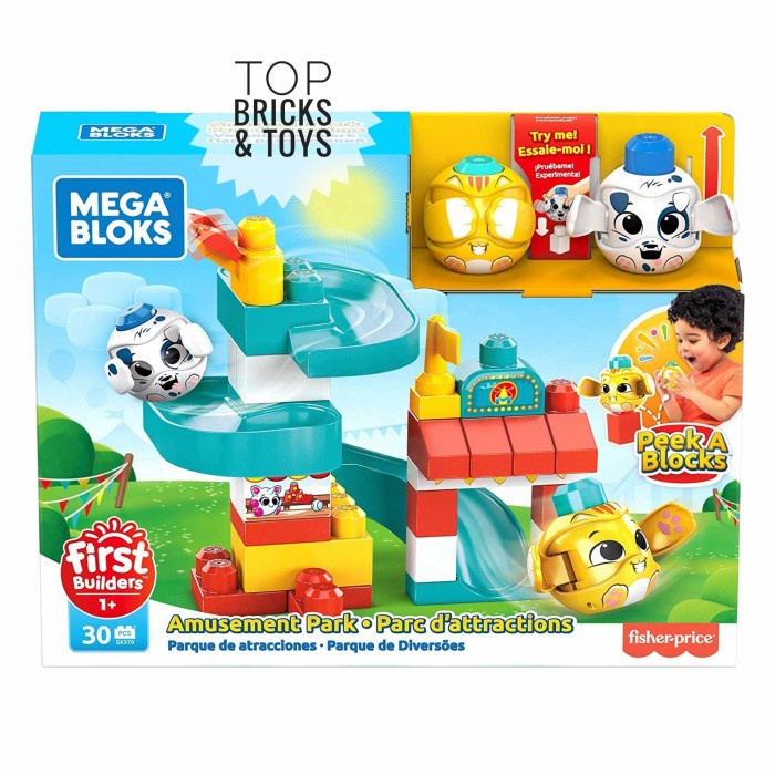 Mattel, Fisher Price Mega Bloks Megabloks Peek A Blocks Amusement Park