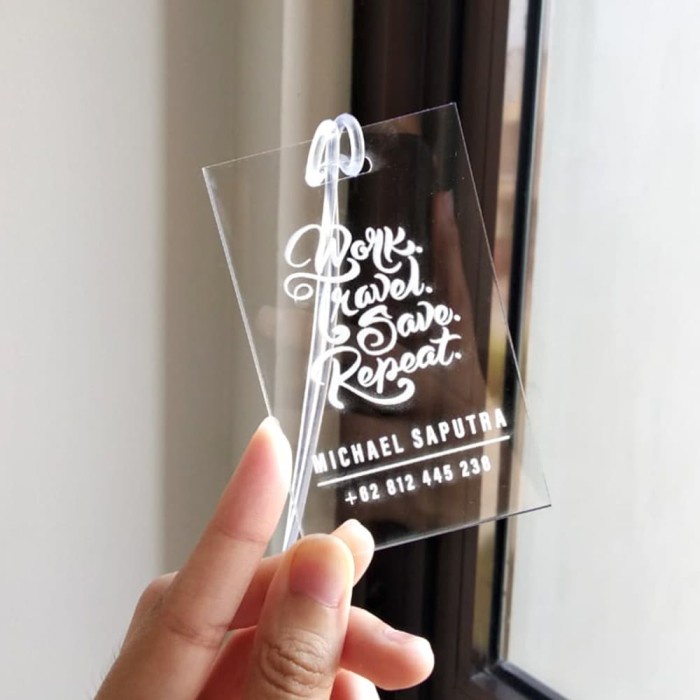 Custom Bag Tag Akrilik Luggage Tag Acrylic Travel Luggage Tag Berkualitas