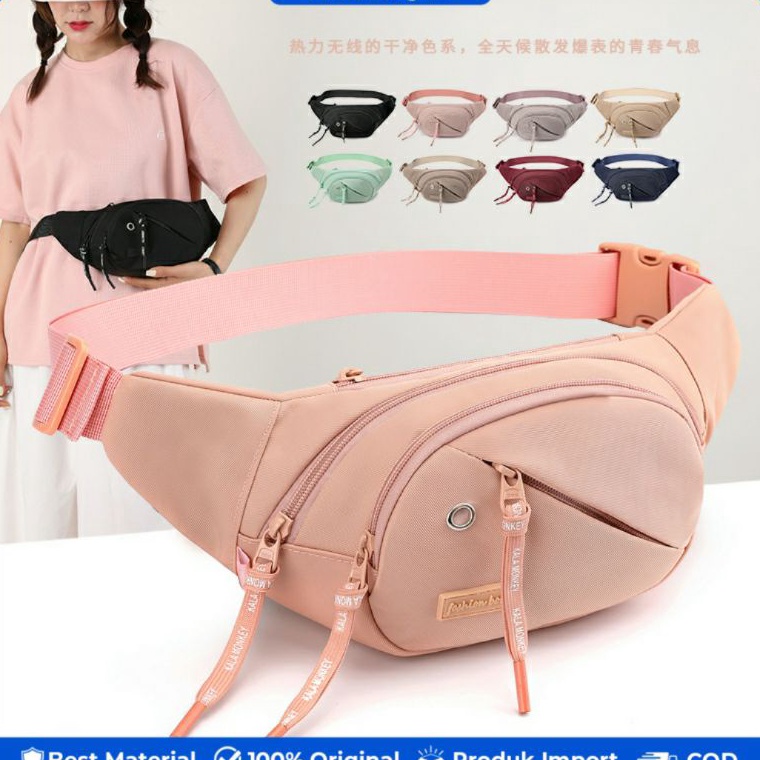 NEW STOCK BOBO FASHION - Tas pinggang wanita bobo 2049-3 waistbag wanita nilon waterproof