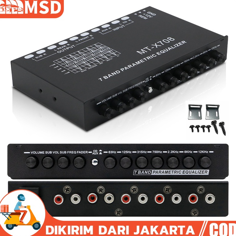 SPECIAL PRICE. Pre Amp Parametric Equalizer Mobil 7 band Surround Sound Tuned Crossover Amplifier