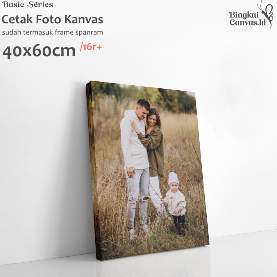 ➢❈ Cetak foto kanvas 40x60cm 16R/Canvas photo print + spanram Murah