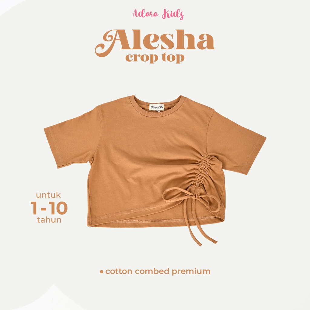 Baju Anak Perempuan Crop Top Tali Serut - Atasan Anak Perempuan - Alesha Crop Top
