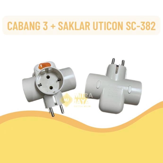@#@#@#] Steker T + Saklar Uticon SC-382 / Cok Cabang 3
