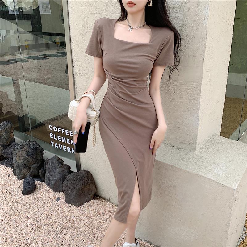 DDH 511 long dress ketat pakaian gaun wanita rok panjang body fit sexy korea