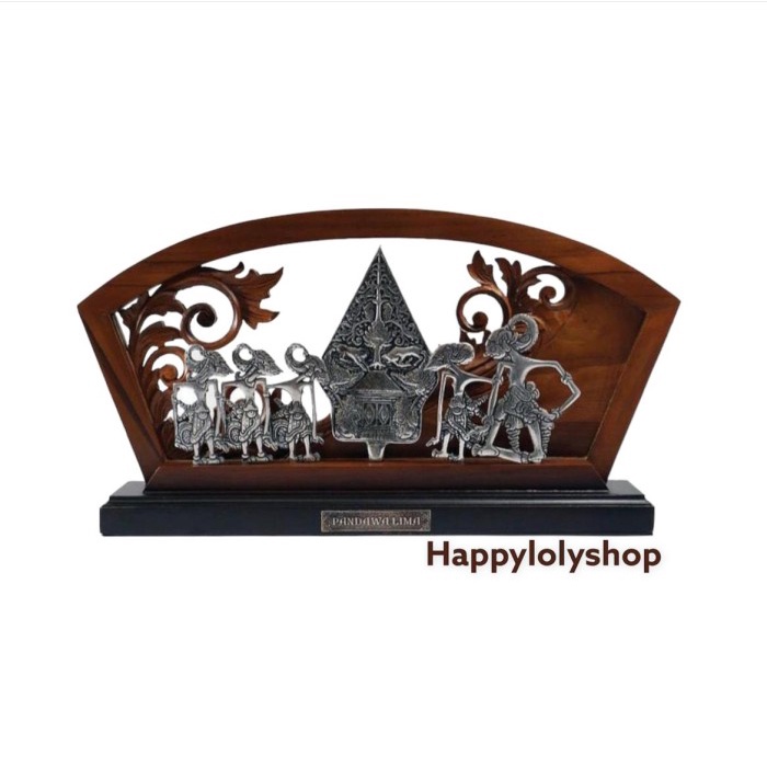Terlaris Souvenir Plakat Wayang Pandawa Lima Kayu Unik Murah