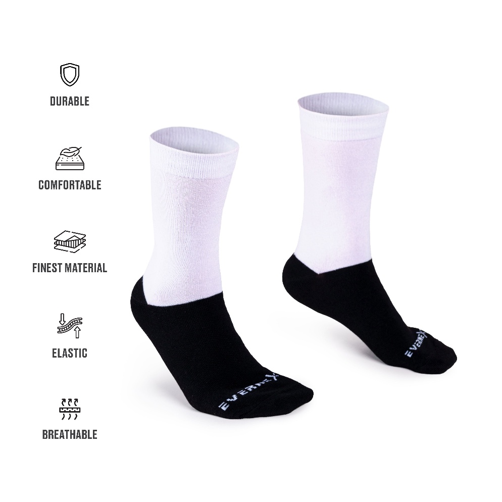 Kualitas Terbaik2i2Hw Evernext - Kaos Kaki Anak Sekolah SD SMP SMA Kaos Kaki Hitam Putih Polos Laki-