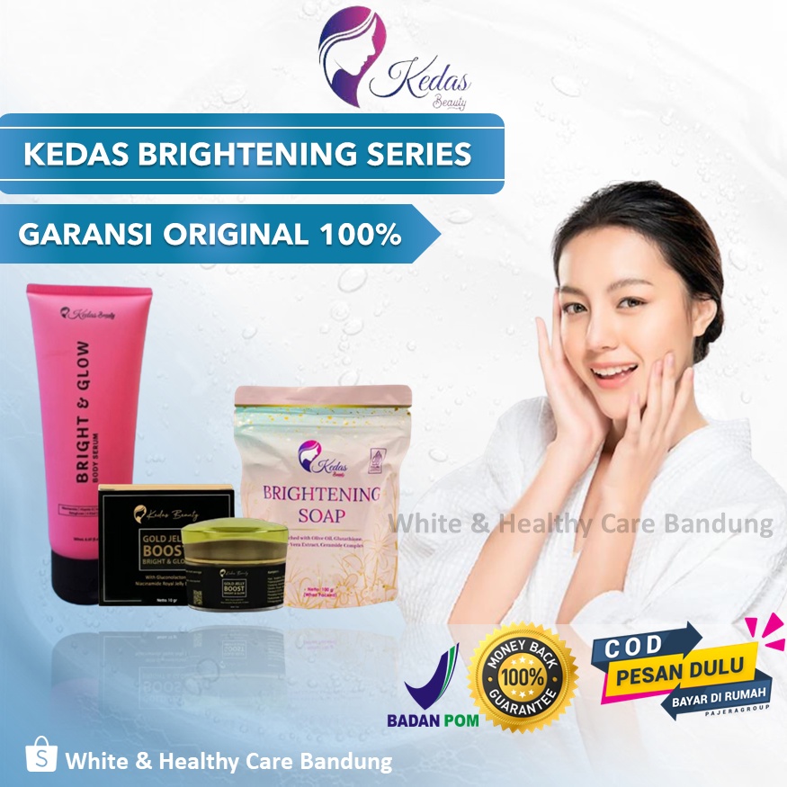 Kedas Beauty Sabun + Gold Jelly + Body Serum + Scrub - 1 Paket Lengkap / Sepaket Original BPOM Official Store