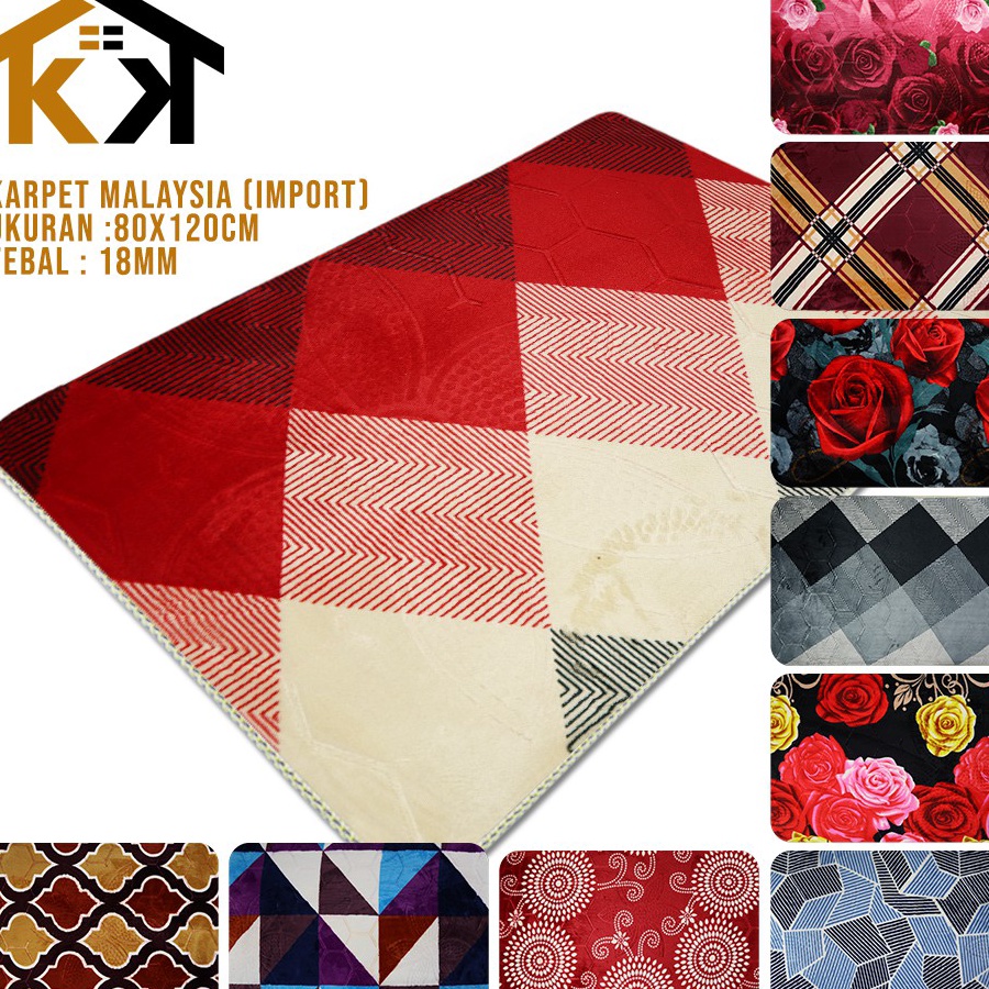 Diskon (KK) 80X120CM KARPET MALAYSIA EMPUK ANTI SLIP TEBAL1,8CM.HIGH QUALITY