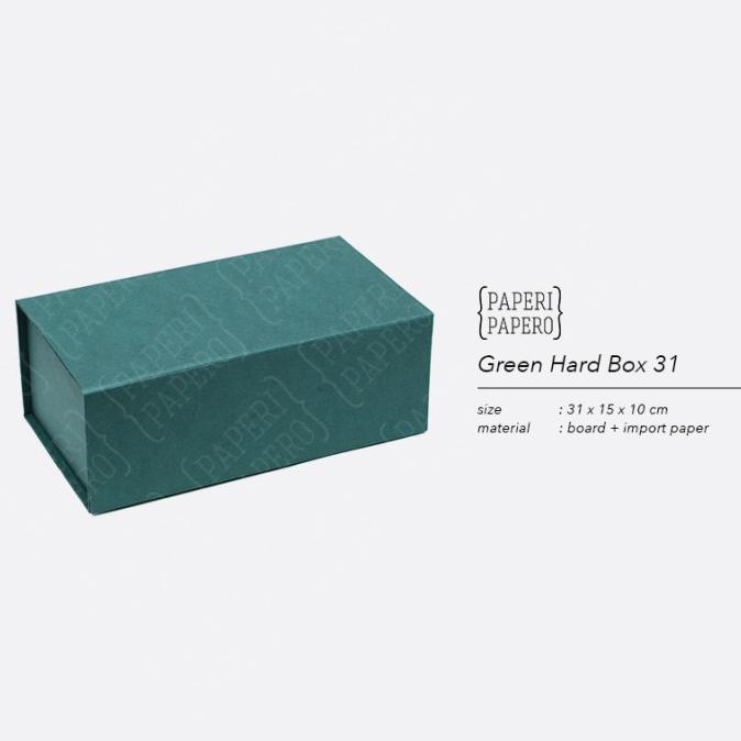 

&<&<&<&] Green Hard Box (31 x 15 x 10 cm) - Kotak Box Hampers Premium Hijau