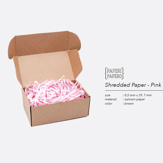 

langsung order saja] Shredded Paper / Kertas Potong / Kertas Cacah Serut Pink ( 80 Gram)
