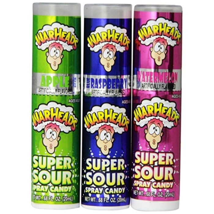 

Permen Warheads War Heads Green Apple Super Sour Spray Candy 20 Ml