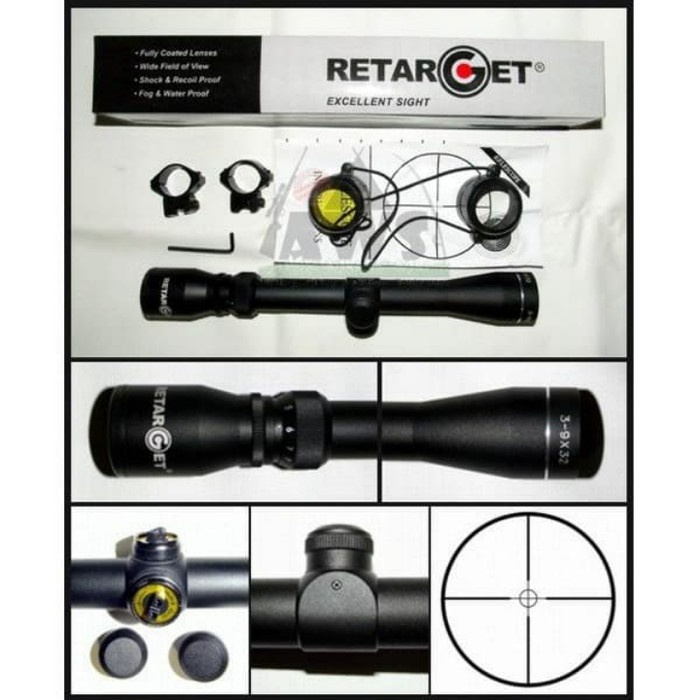 Terlaris Teleskop / Teropong Riflescope Retarget 3-9 X 32E