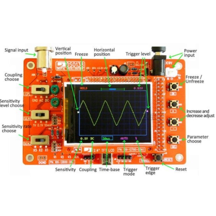 Terlaris Osiloskop Mini Ds0138 Oscilloscope Digital Casing Akrilik
