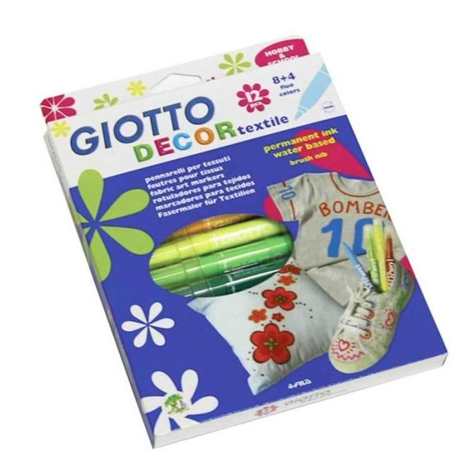 

Best Sales Spidol Permanen Khusus Kain Giotto 12 Warna/Decor Textile Spidol Terbaik