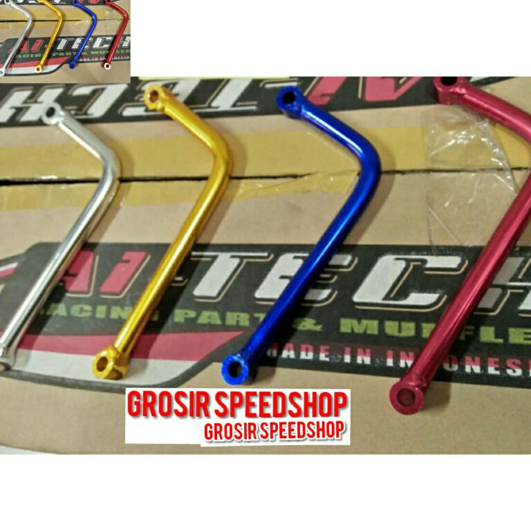 BOOMING Tiang L Almu Aitech Pegangan knalpot Cobra Warna Gold Biru Silver merah kawasaki Ninja 2tak 