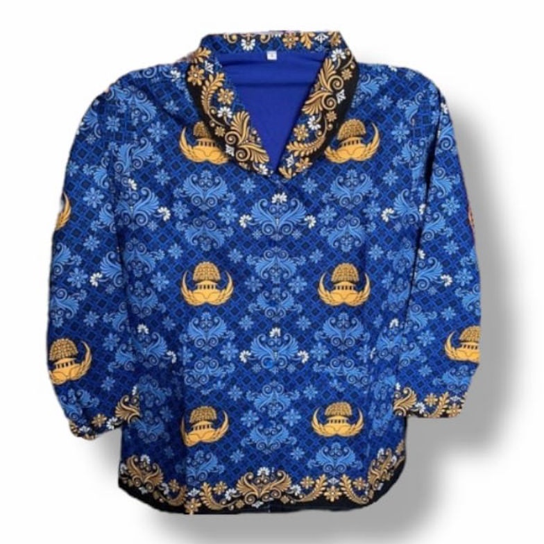 82 Batik Korpri Terbaru 2022 Kerah Hitam Furing / Baju korpri terbaru Wanita  2022 / Korpri Kerah Hi