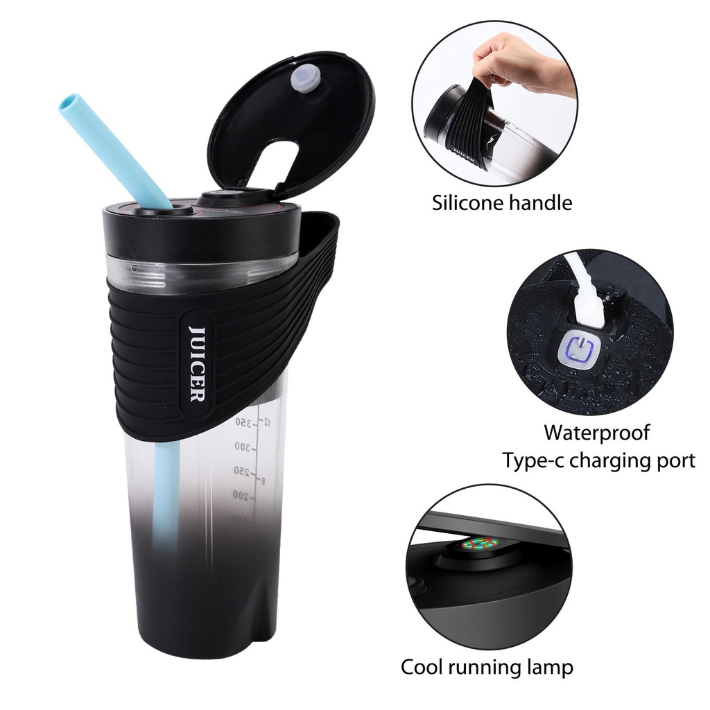 ❤400ml Handheld Fruit Stirring Cup USB Charging 150W Milkshake Smoothie Mixer Wireless Waterproof for Travel Outdoor
