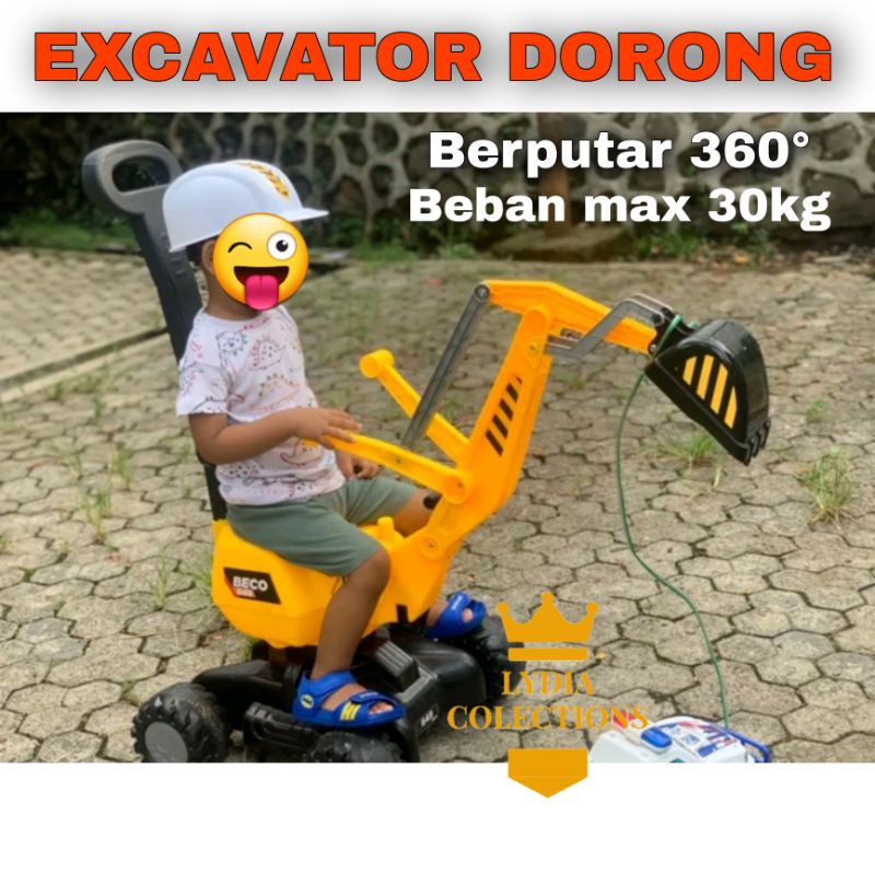 Mainan Excavator Dorong Simulasi Traktor Beko Anak Mobil Mobilan