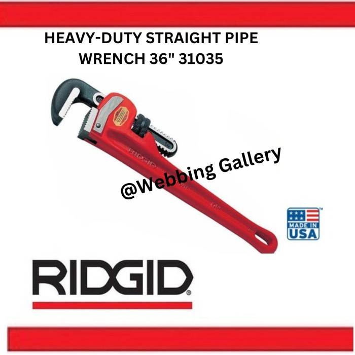 Terlaris Ridgid Heavy-Duty Straight Pipe Wrench 36" Ridgid 31035 - Kunci Pipa