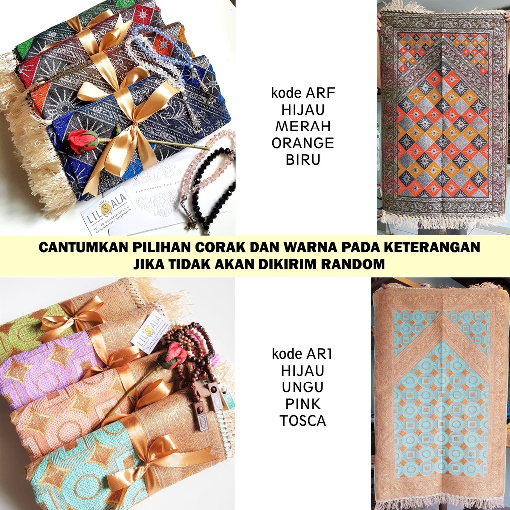 [BAR1] Hampers Lebaran Sajadah Turki Dewasa Free Tasbih Kayu Sticker Idul Fitri Souvenir Hadiah Parcel Ramadhan/Idul Fitri