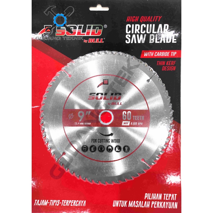 (SILVER) Mata Pisau Kayu Gergaji Circular Saw TCT TIPIS 25mm SILVER 9&quot; 24T 40T 60T SOLID / Circular Saw Blade 9&quot; x 24T 9&quot; x 40T 9&quot; x 60T Mata Gergaji Circle 9 Inch SOLID