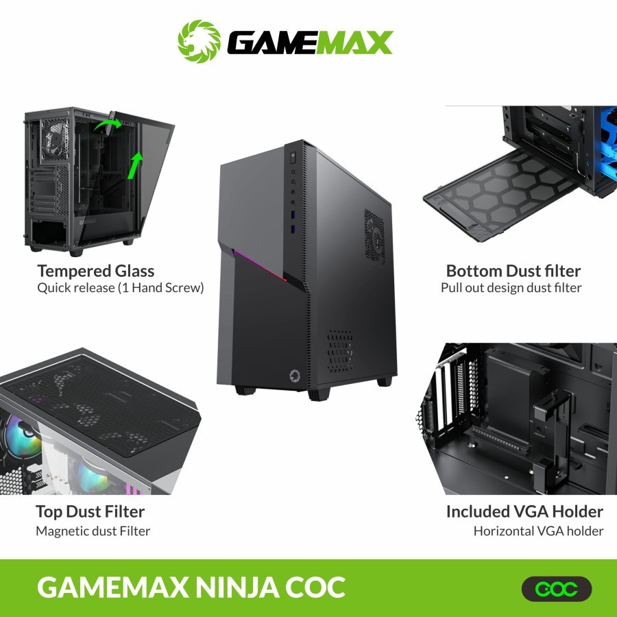 Casing GameMax Ninja COC (ZORRO) Gaming PC Case